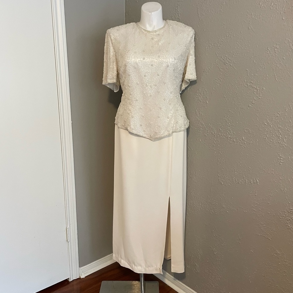 David’s bridal two piece beaded wedding dress